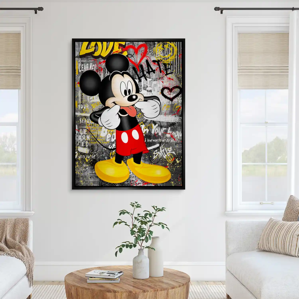 Micky Love and Hate Pop Art Alu Gebürstet INGALERIE