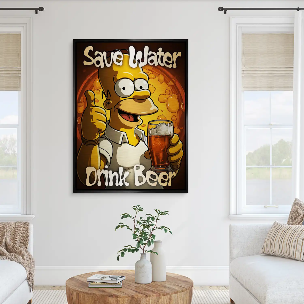 Homer Drink Beer Aludibond Gebürstet INGALERIE