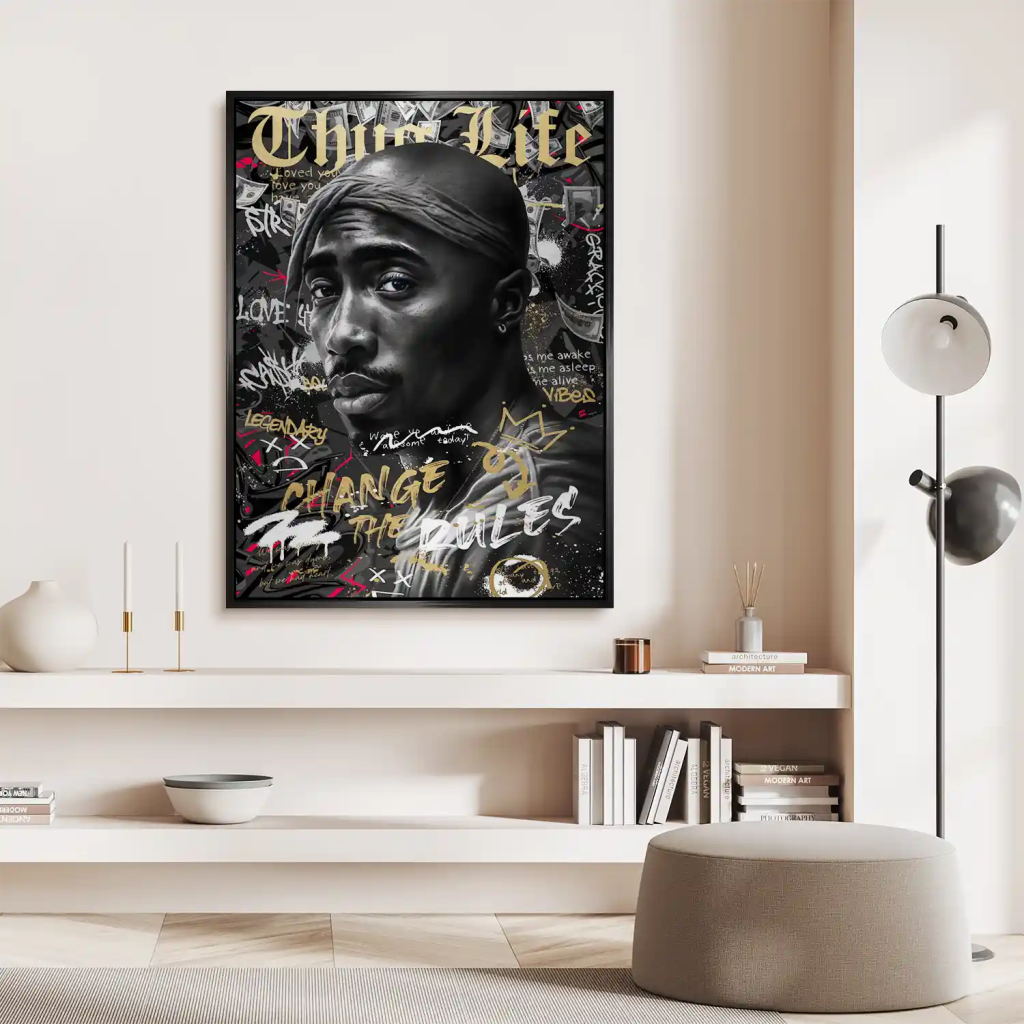 Pop Art Tupac Thug Life Aludibond Gebürstet INGALERIE