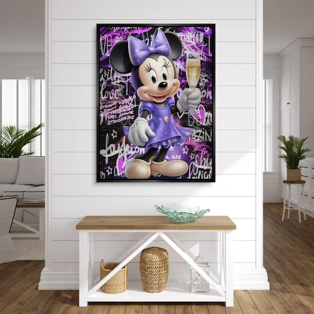 Minnie Maus Champagner Pop Art Alu Gebürstet INGALERIE