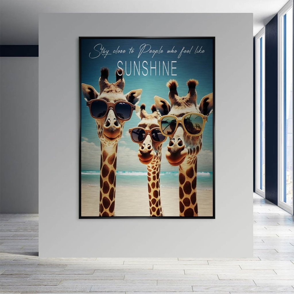 Giraffe Sunshine Aludibond Brush Bild INGALERIE