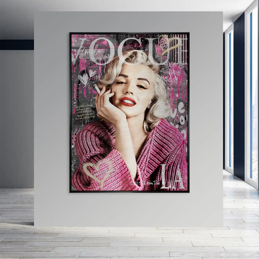 Pop Art Marilyn Monroe Vogue Alu Gebürstet INGALERIE