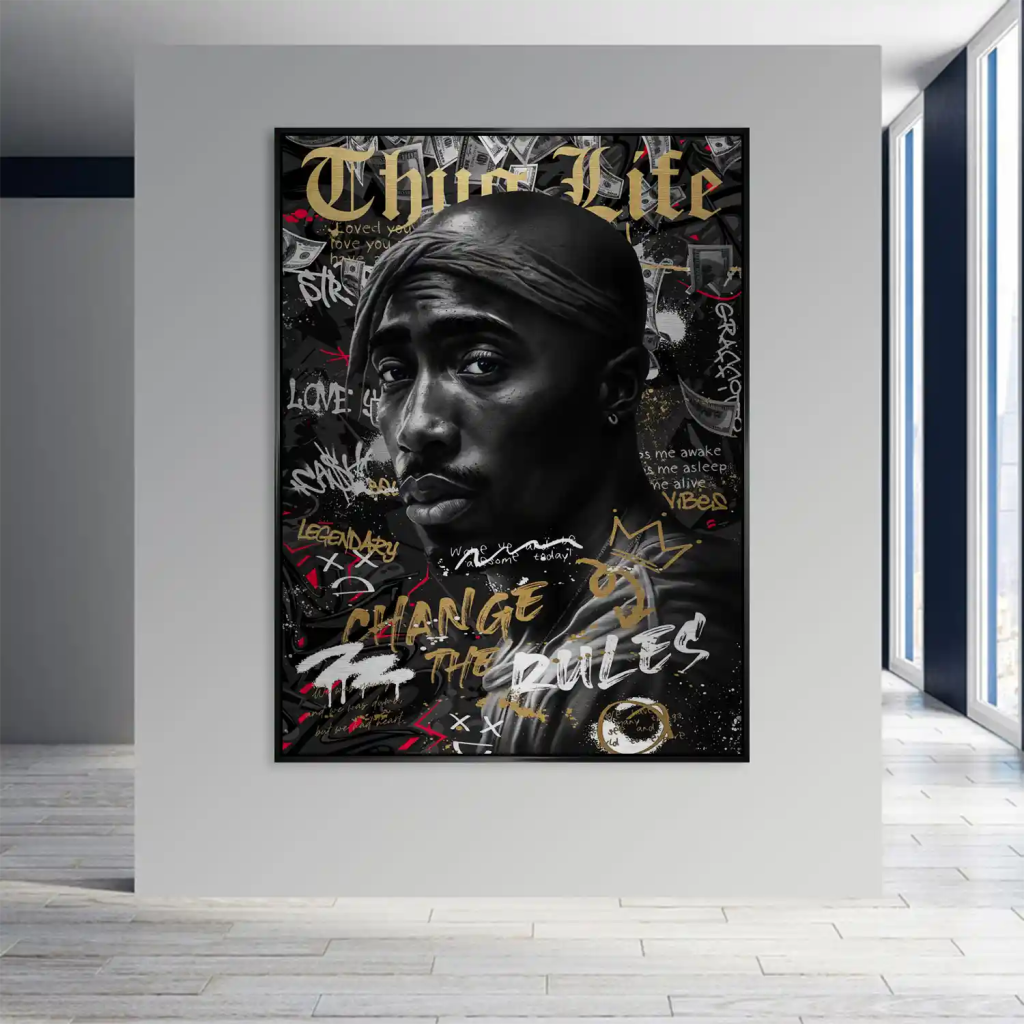 Pop Art Tupac Thug Life Aludibond Gebürstet INGALERIE