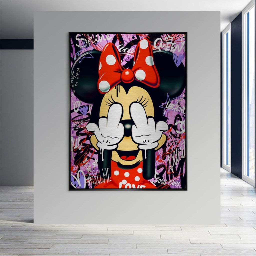 Bad Minnie Street Art Alu Gebürstet Bild INGALERIE