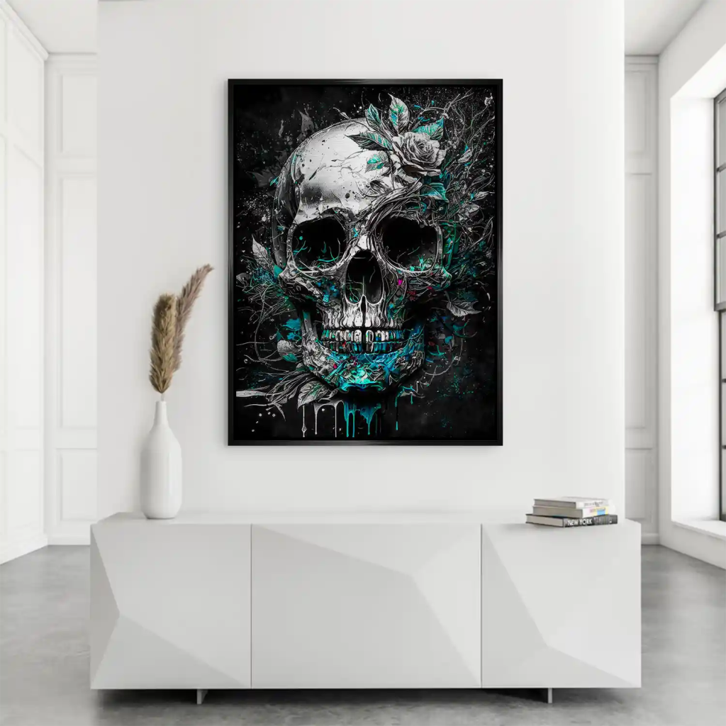 Totenkopf Silver Style Aludibond Gebürstet INGALERIE