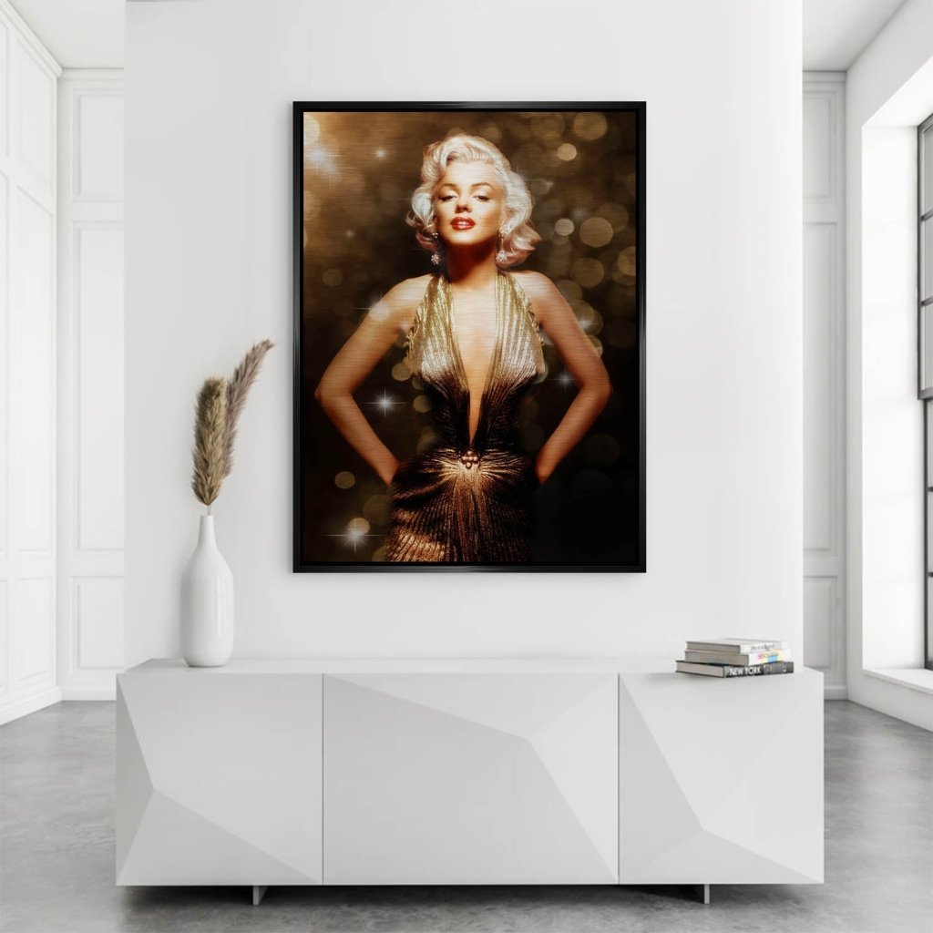 Marilyn Monroe Gold Style Alu Gebürstet Bild INGALERIE