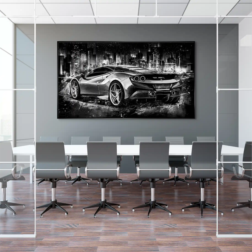 Ferrari F8 Abstrakt City Style Leinwand Bild INGALERIE