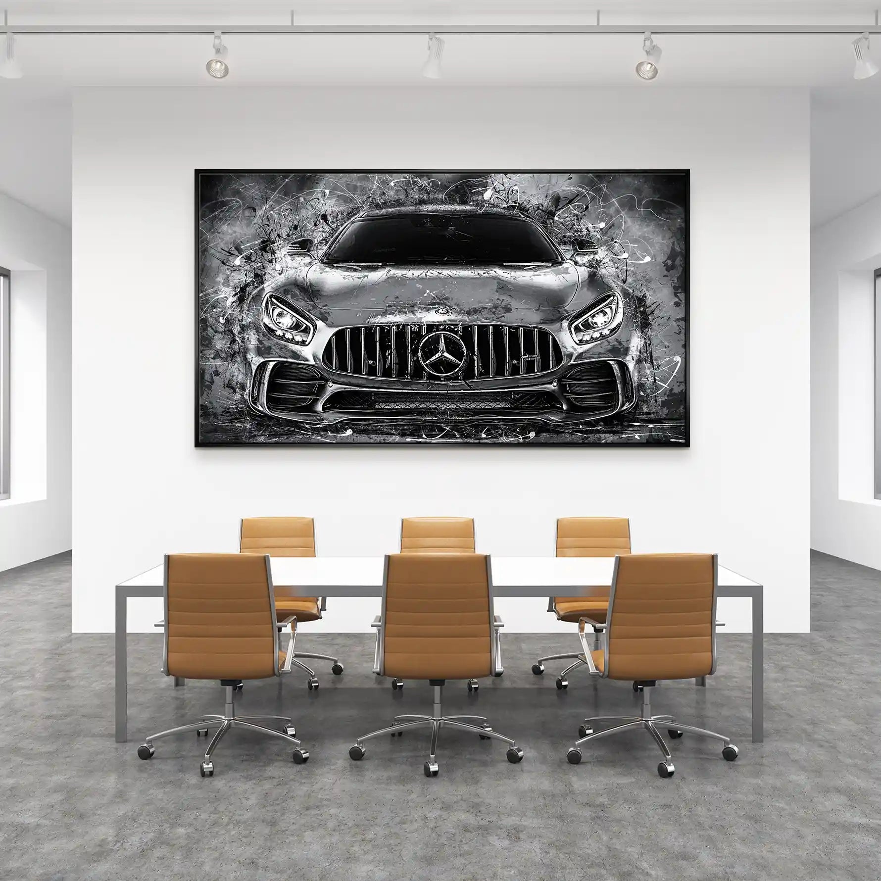 Mercedes AMG GT Silver Style Leinwand Bild INGALERIE