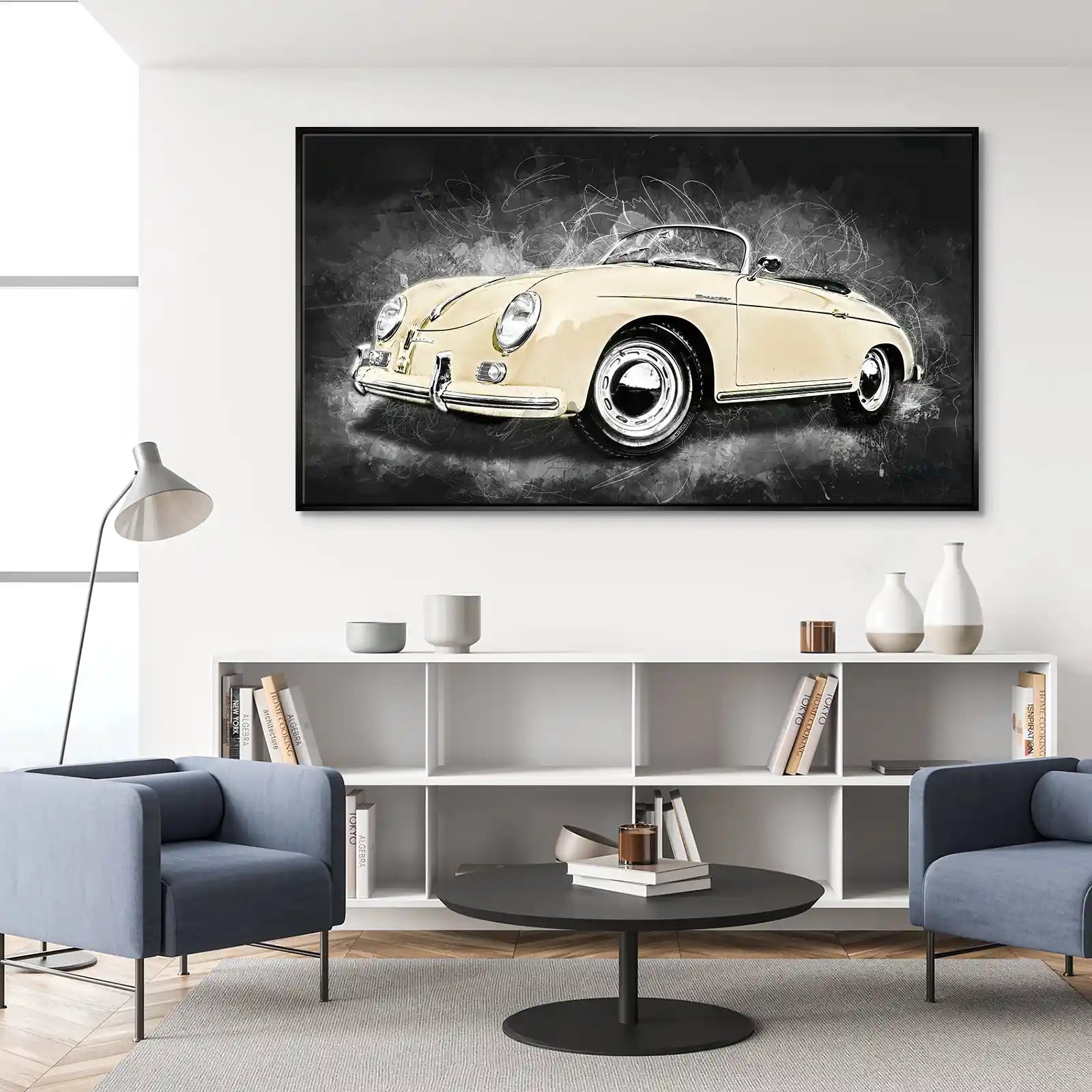 Retro Porsche Speedster Abstrakt Style Leinwand Bild INGALERIE