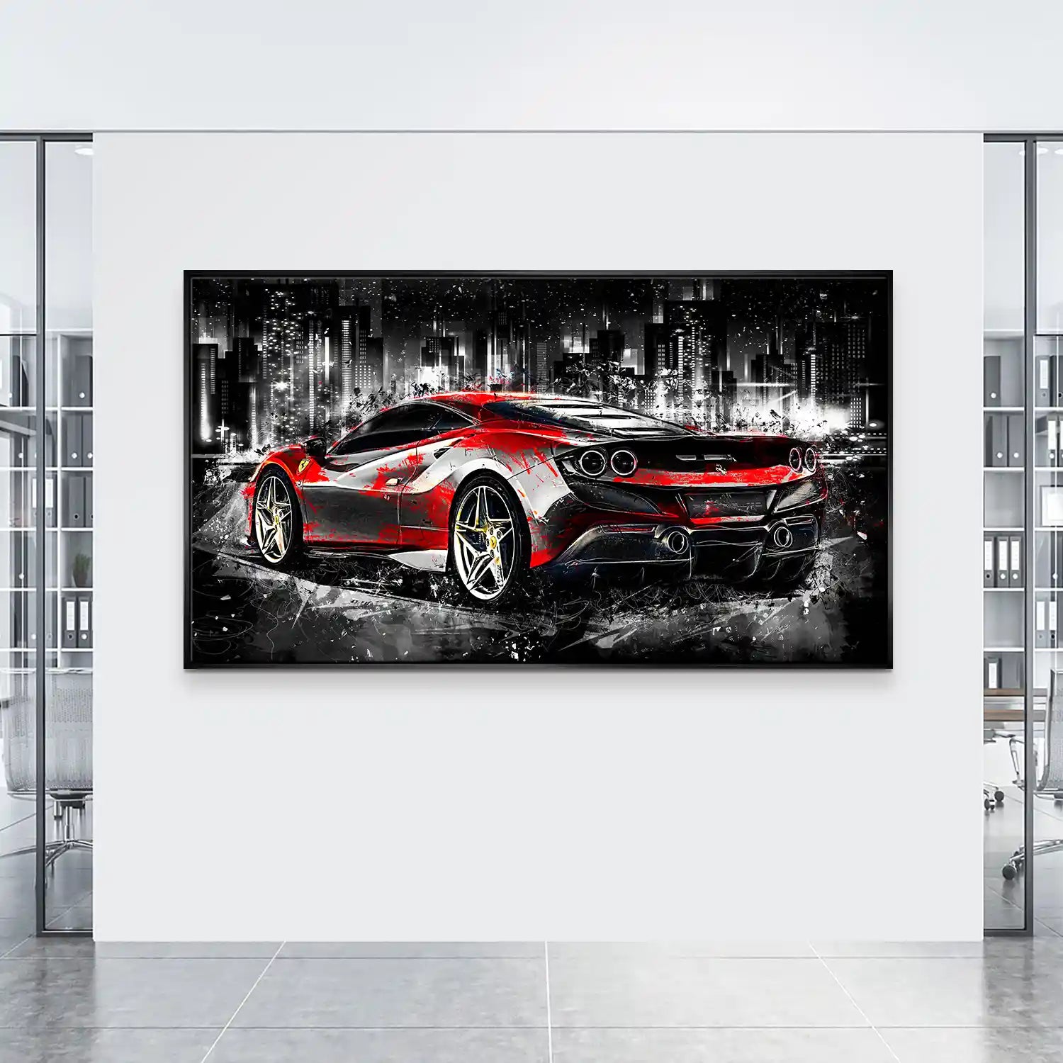 Ferrari F8 Abstrakt Style Leinwand Bild INGALERIE