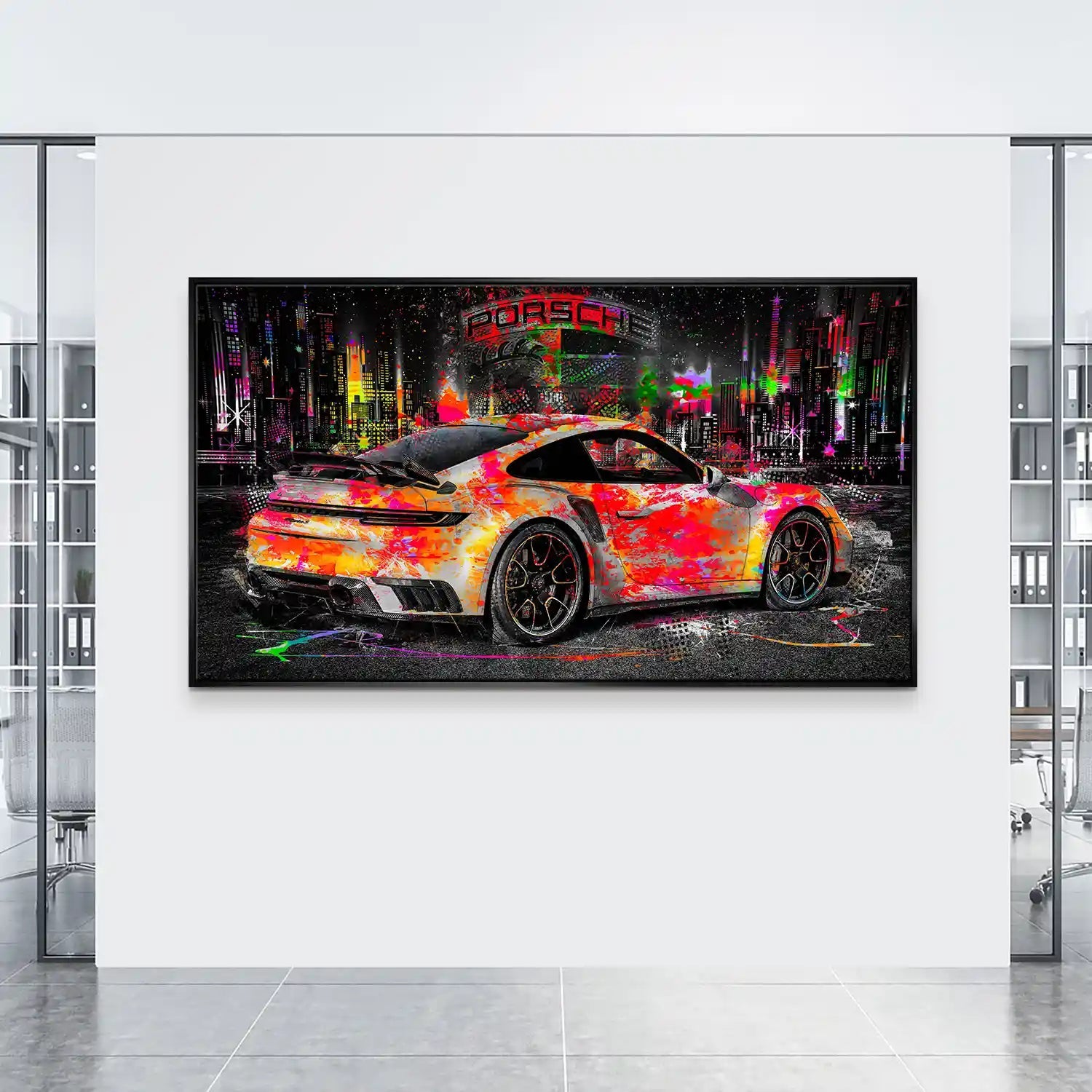 Porsche 911 Turbo Pop Art Style Leinwand Bild INGALERIE