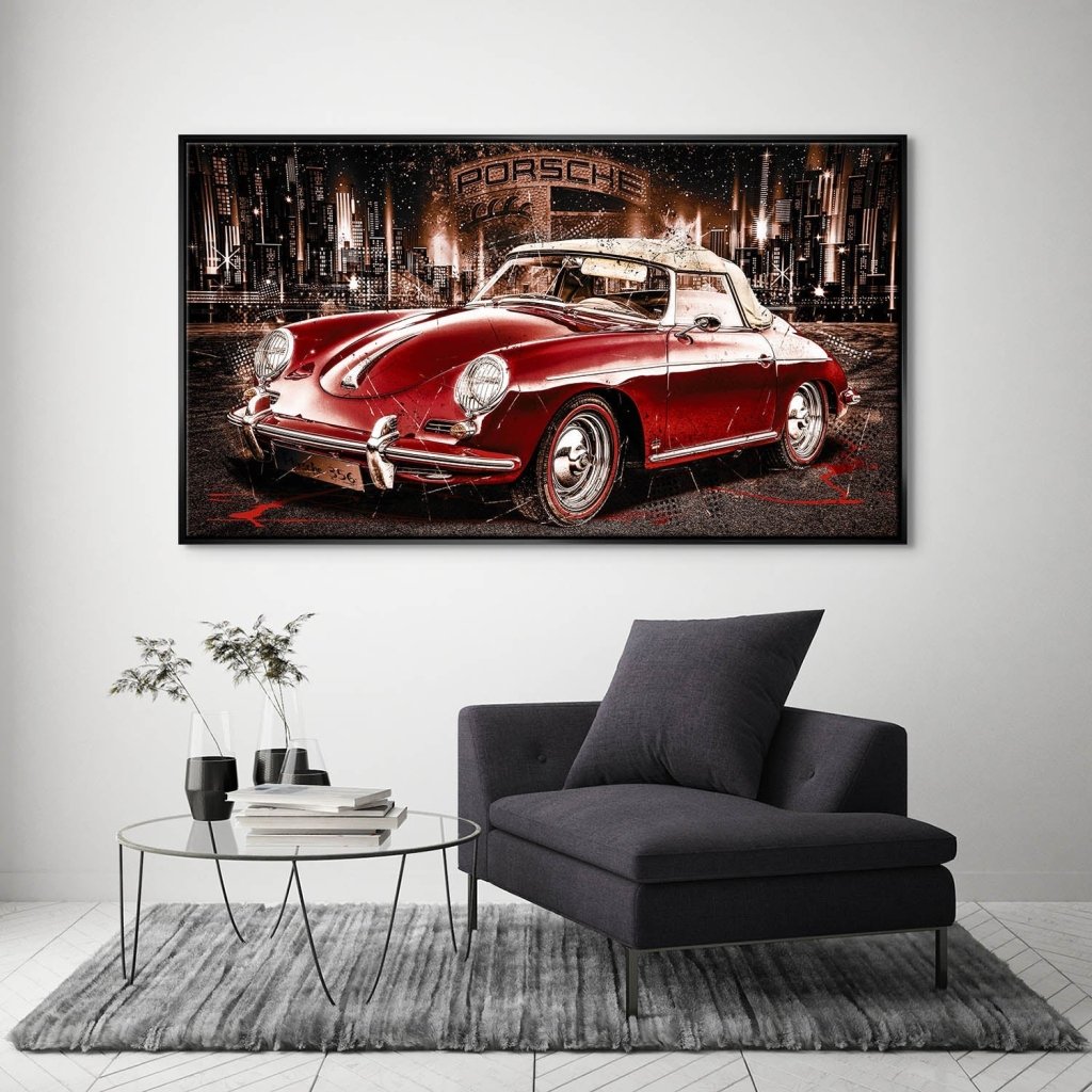 Porsche 356 Retro Leinwand Bild INGALERIE