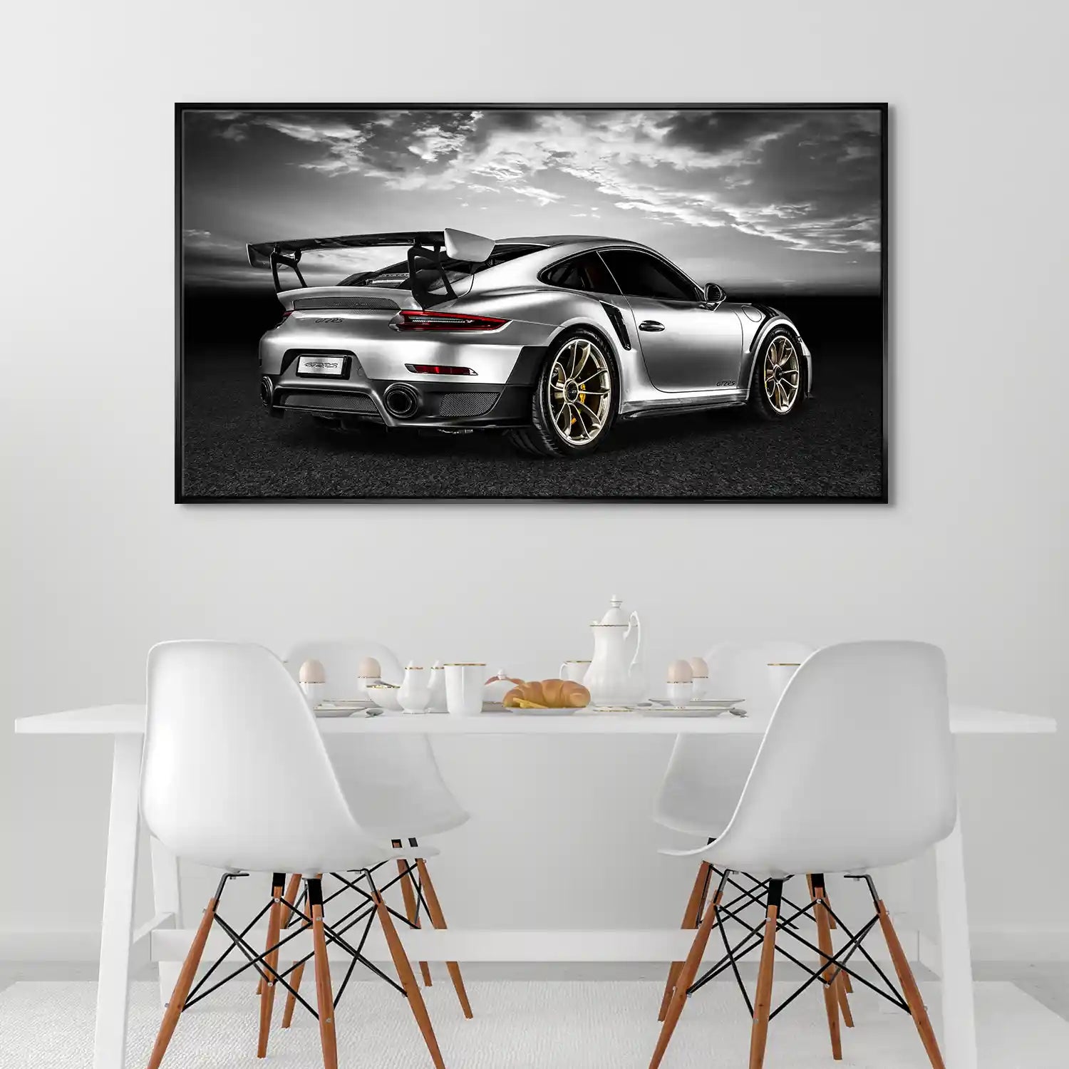 Porsche GT2 RS Sunset City Style Leinwand Bild INGALERIE