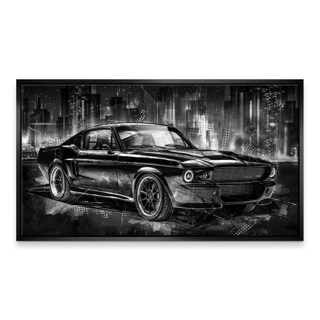 Ford Mustang Retro City Leinwand Bild INGALERIE