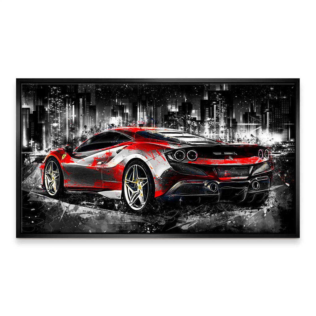 Ferrari F8 Abstrakt Style Leinwand Bild INGALERIE