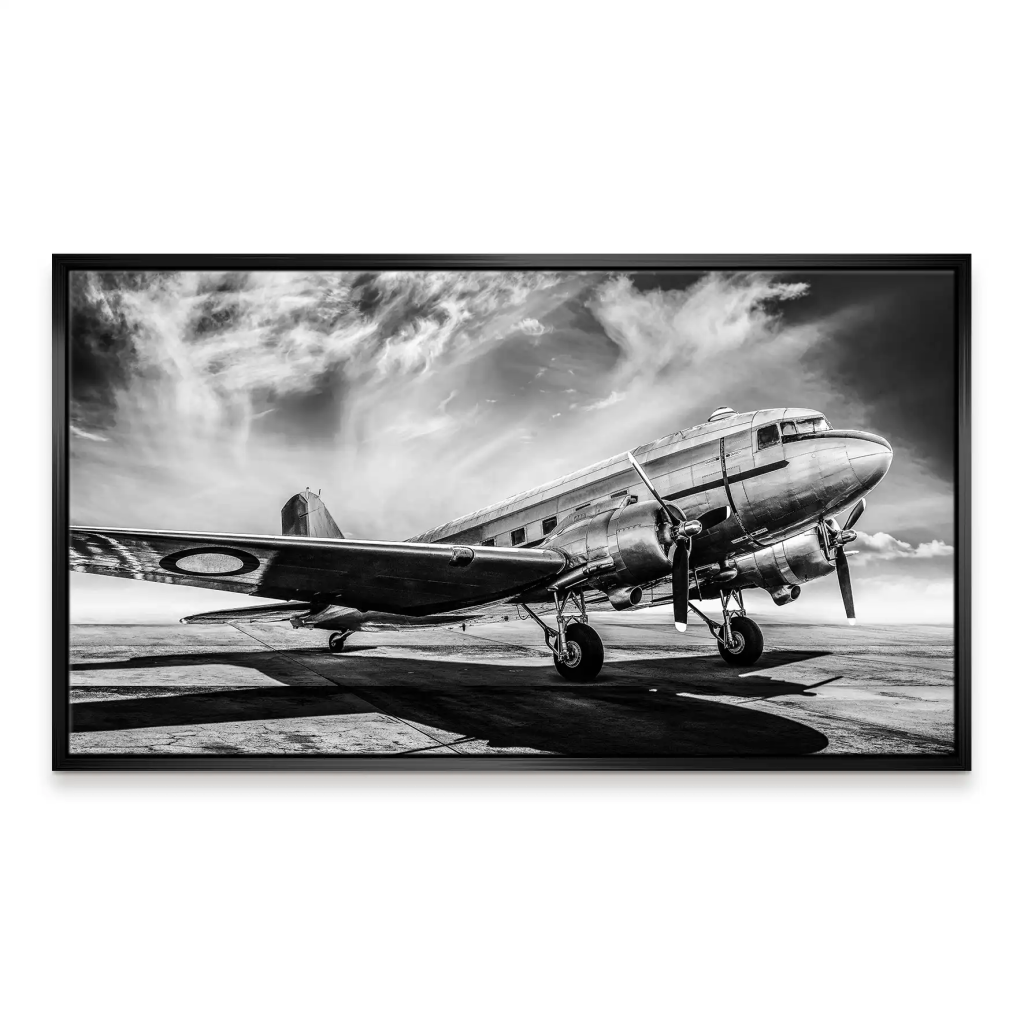 DC3 Vintage Flugzeug Leinwand Bild INGALERIE