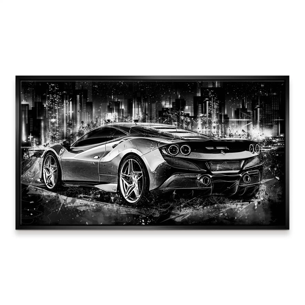 Ferrari F8 Abstrakt City Style Leinwand Bild INGALERIE