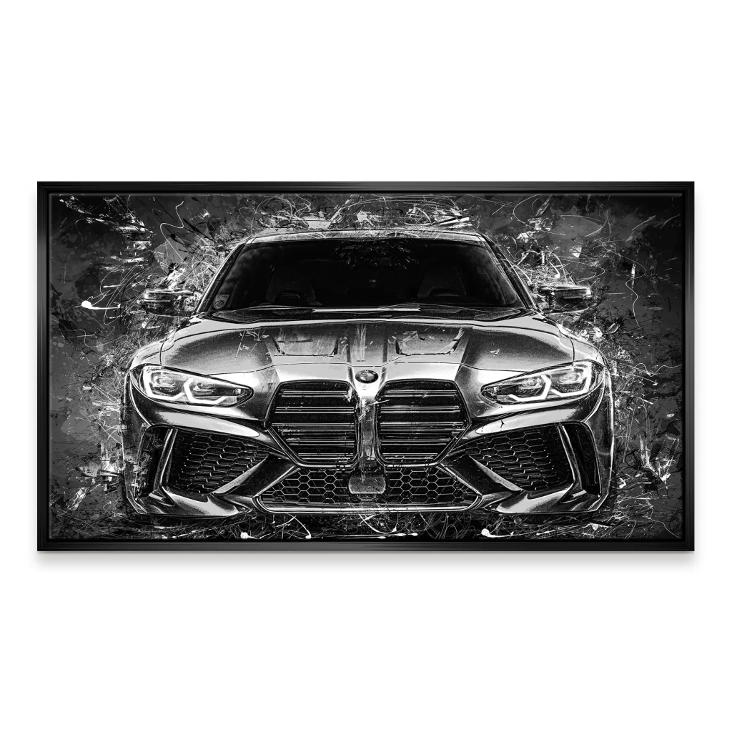 BMW M4 Abstrakt Black Style Leinwand Bild INGALERIE