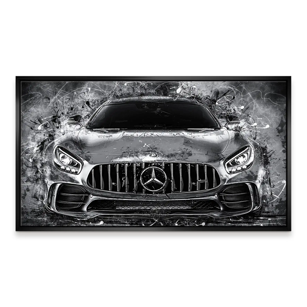 Mercedes AMG GT Silver Style Leinwand Bild INGALERIE