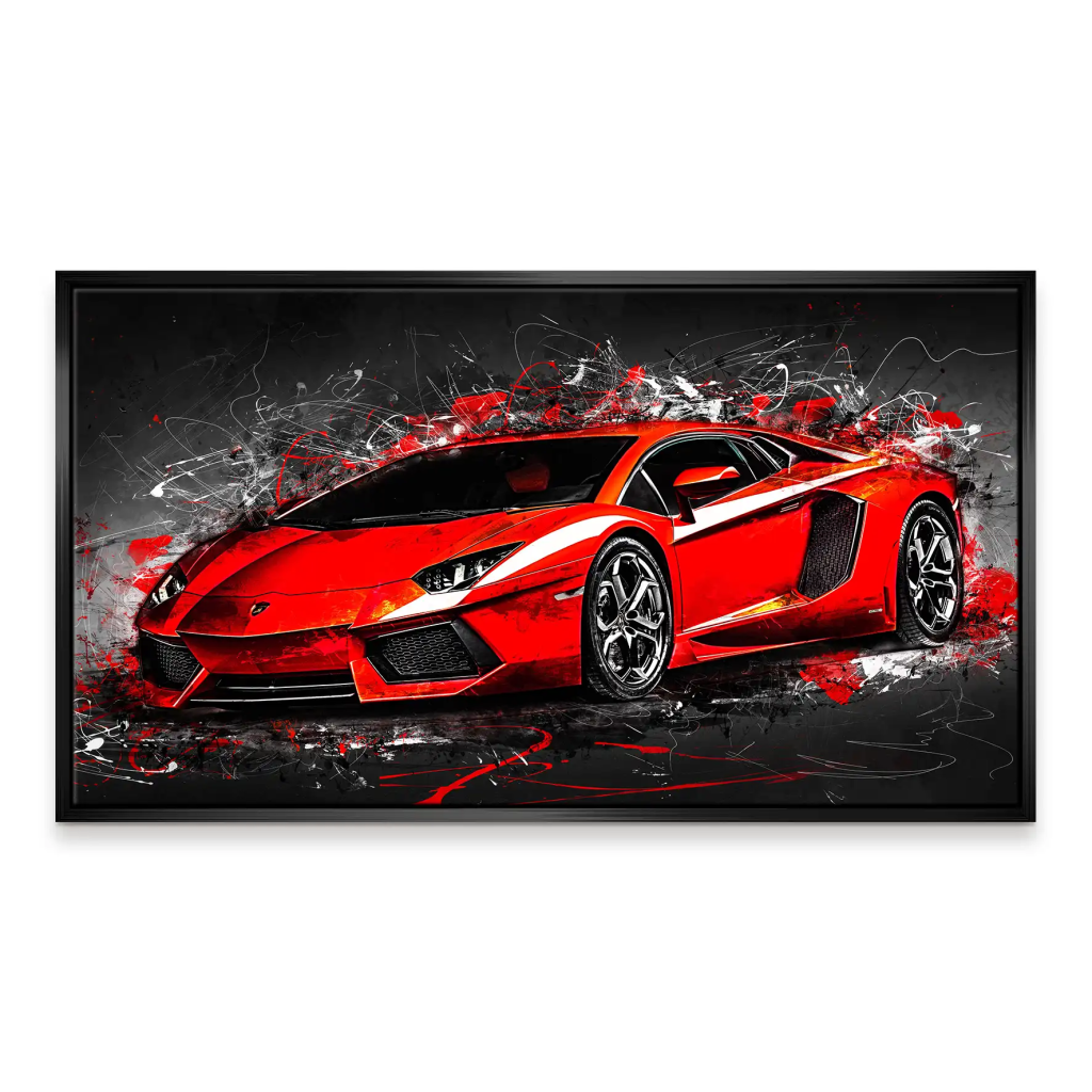 Lambo Aventador Abstrakt Rot Leinwand Bild INGALERIE