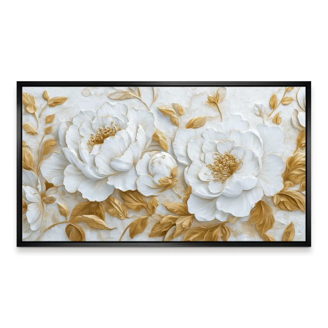 White Gold Rose Art Leinwand Bild