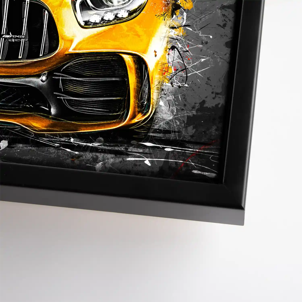 Mercedes AMG GT Yellow Style Style Leinwand Bild INGALERIE