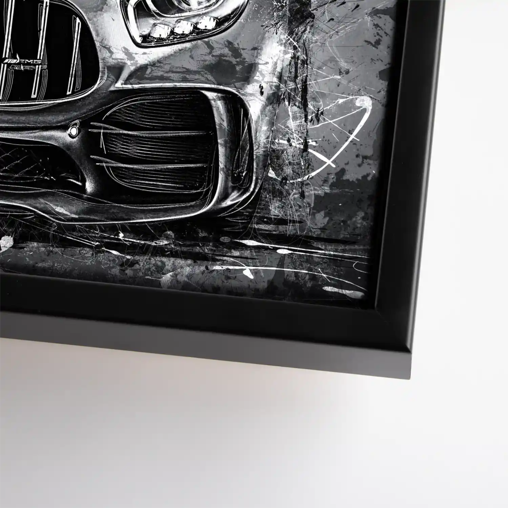 Mercedes AMG GT Silver Style Leinwand Bild INGALERIE