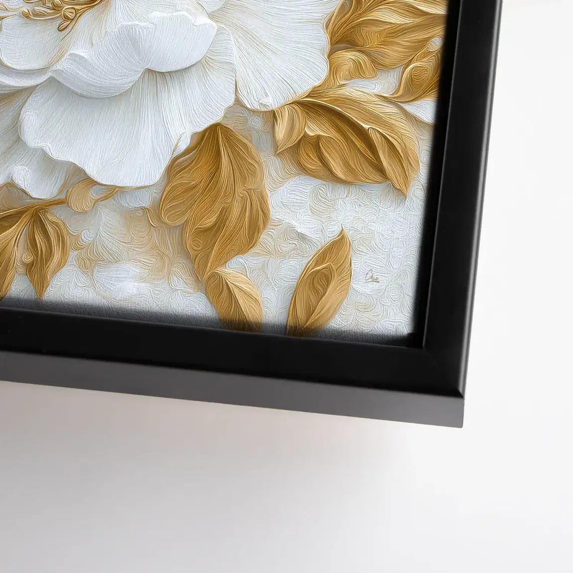 White Gold Rose Art Leinwand Bild