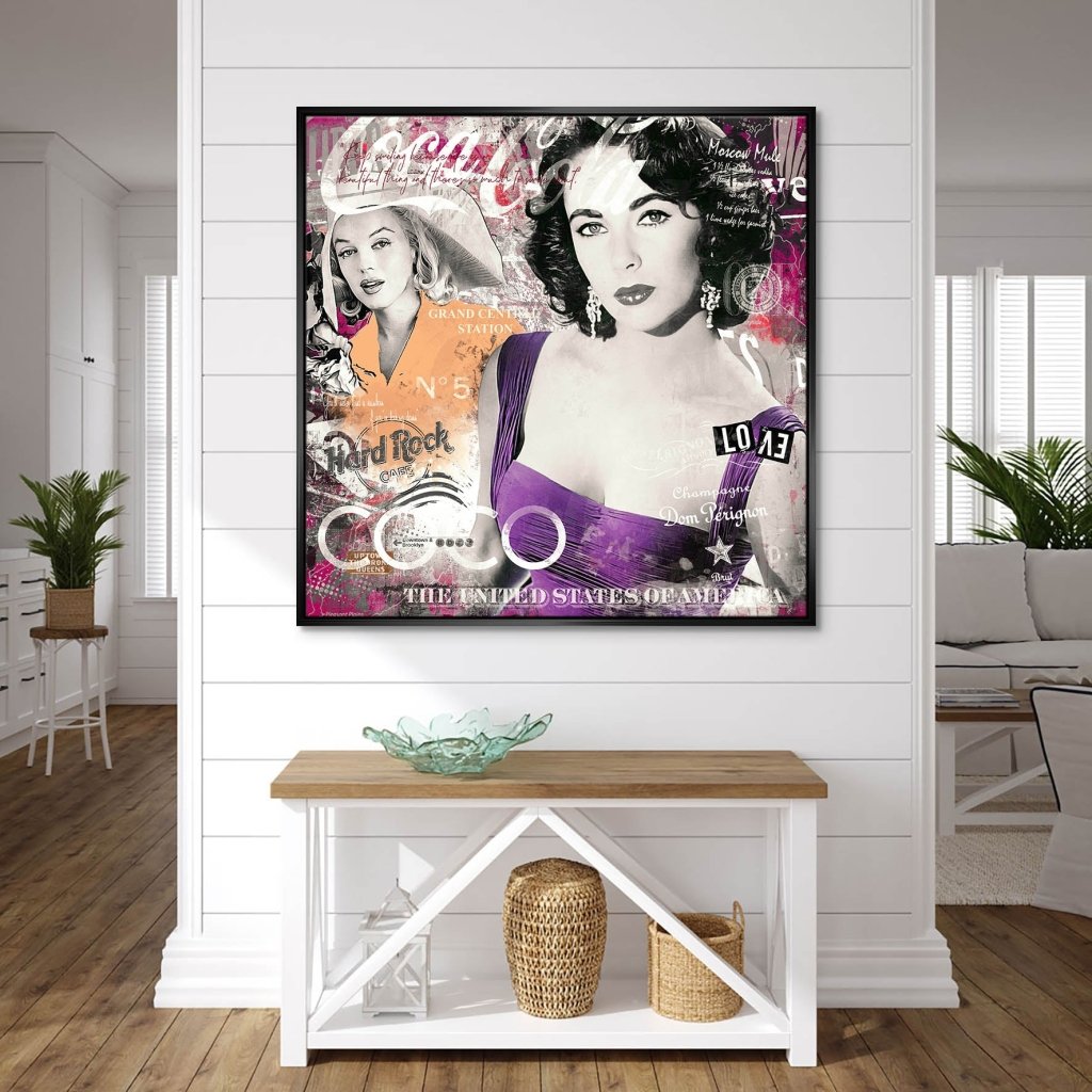 Marilyn & Liz Pop Art Modern Style Leinwand Bild INGALERIE