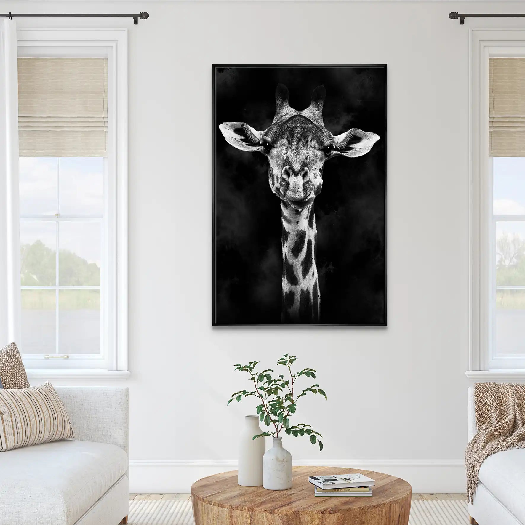 Giraffe Abstrakt Black Style Leinwand Bild INGALERIE