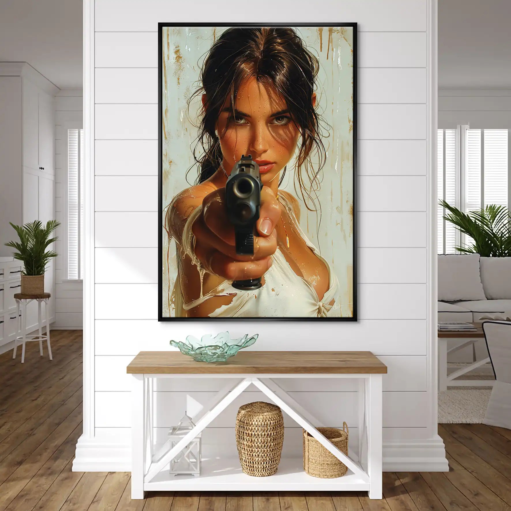 Beauty Gun Girl Nr.2 Leinwand Bild INGALERIE