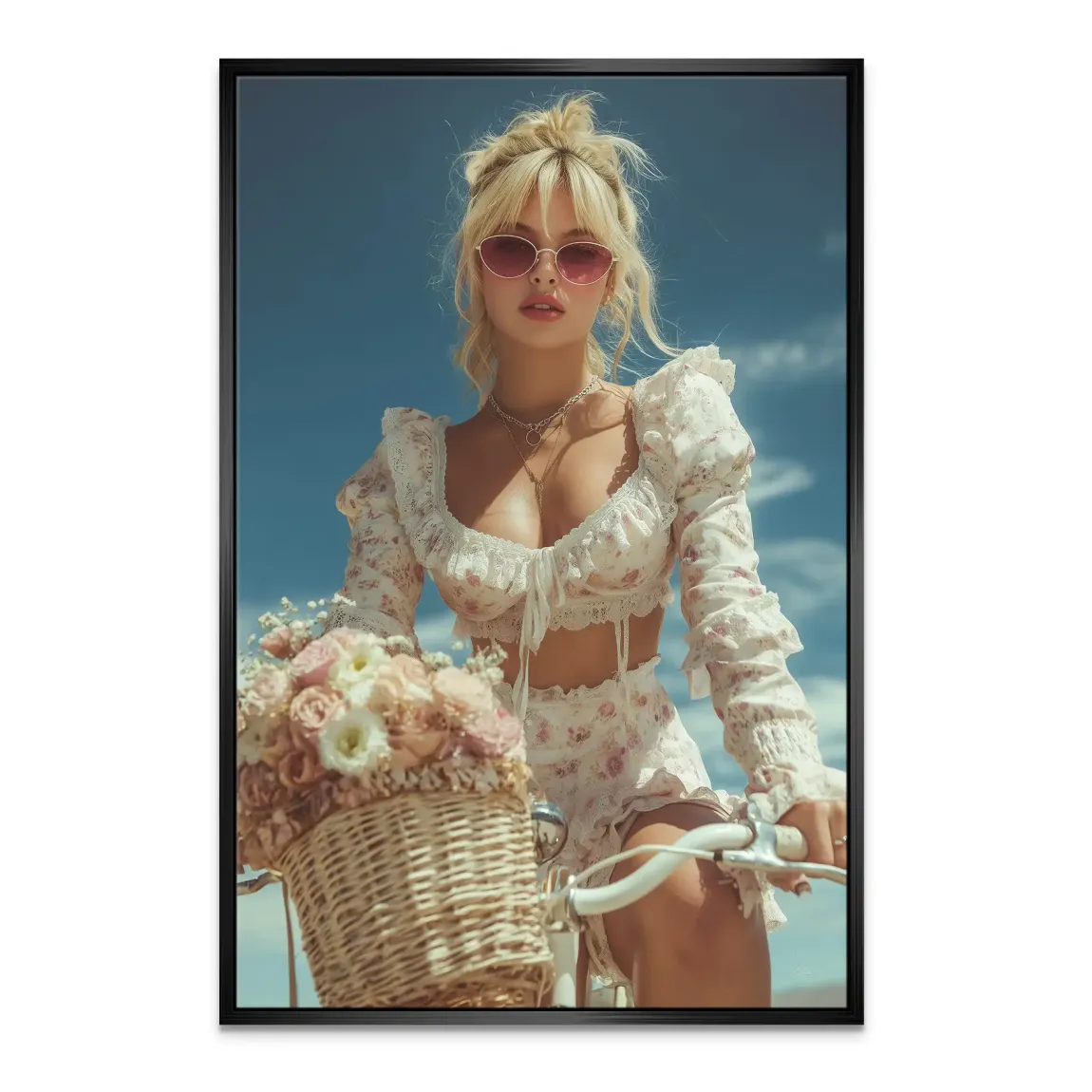 Blütenmädchen Leinwand Bild