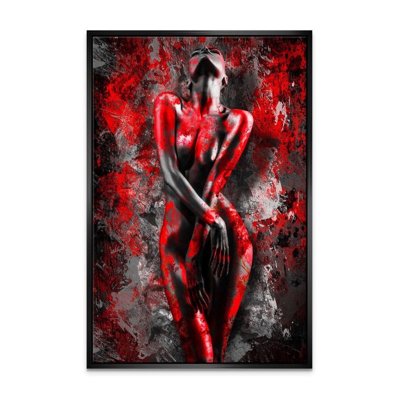 Red Woman Erotik Abstrakt Leinwand Bild INGALERIE