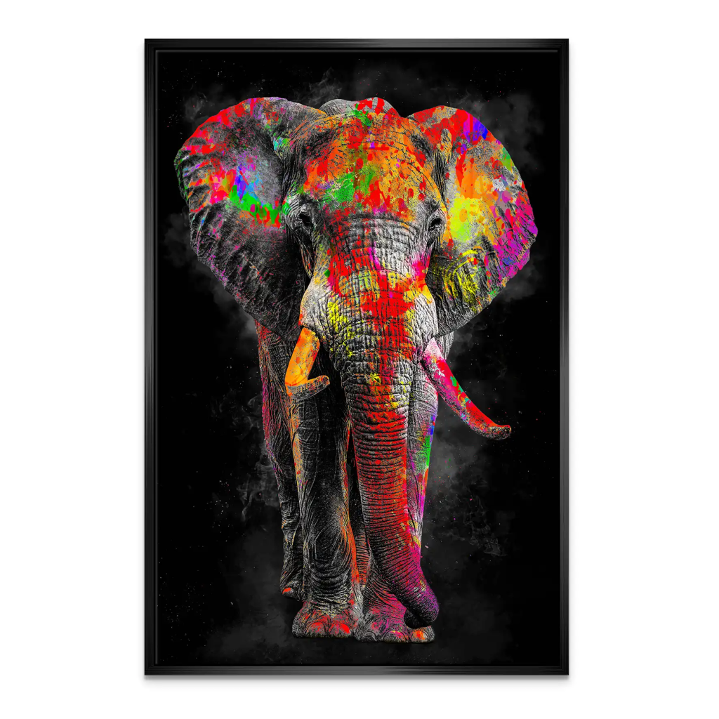 Elefant Color Style Leinwand Bild INGALERIE