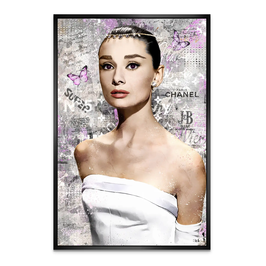 Audrey Hepburn Silver Style Pop Art Leinwand Bild INGALERIE