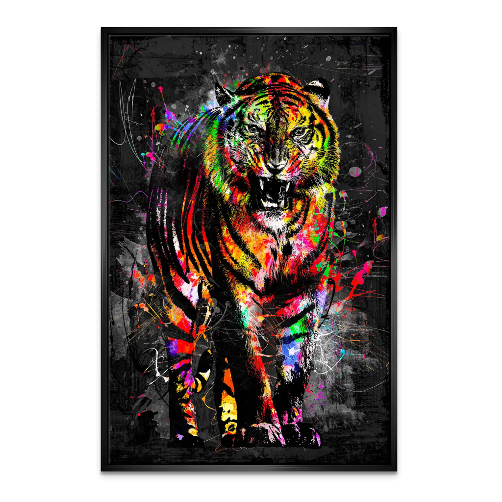 Tiger Abstrakt Color Leinwand Bild INGALERIE