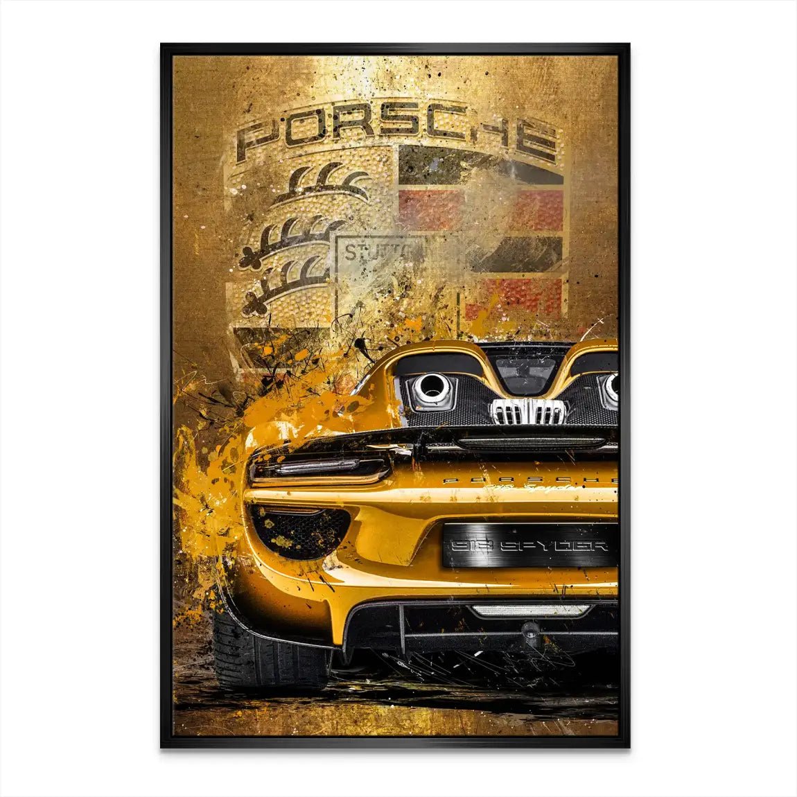 Porsche 918 Gold Style Leinwand Bild INGALERIE