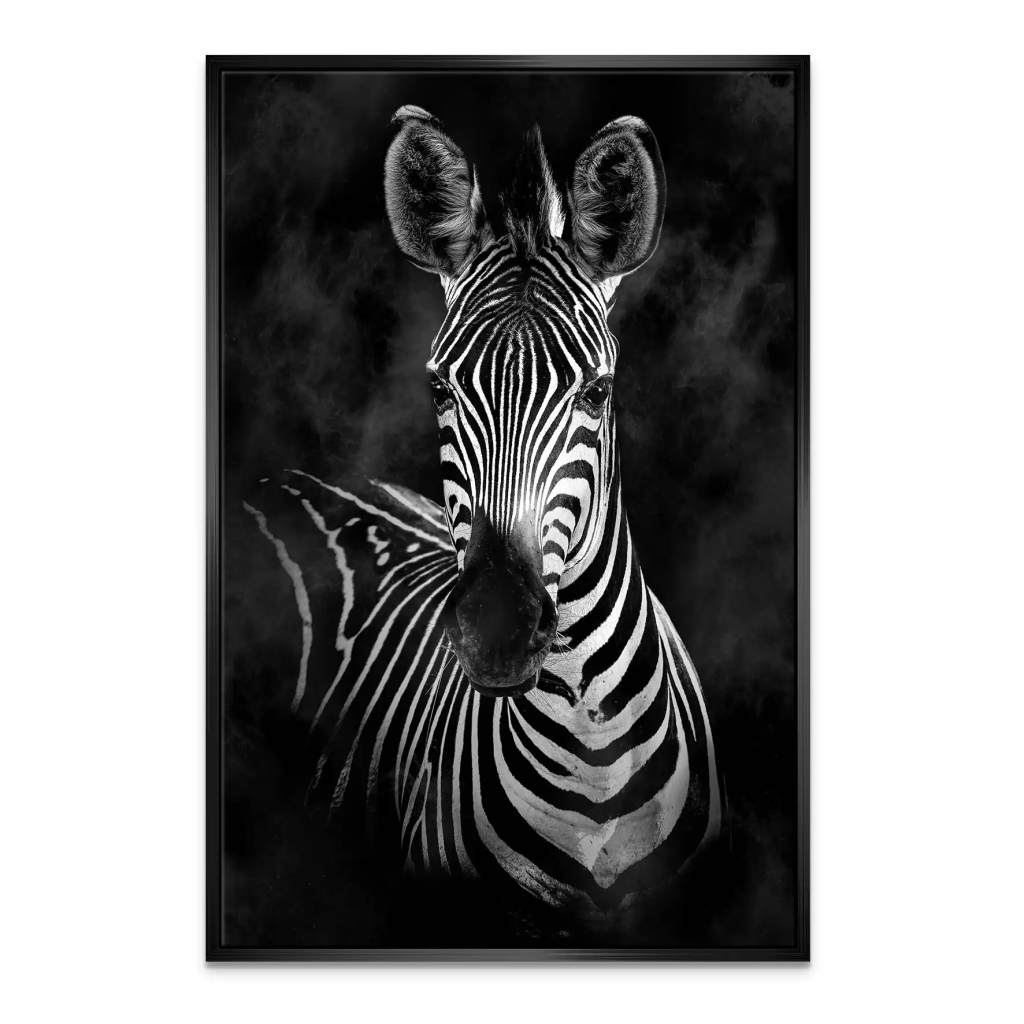 Zebra Black Style Leinwand Bild INGALERIE