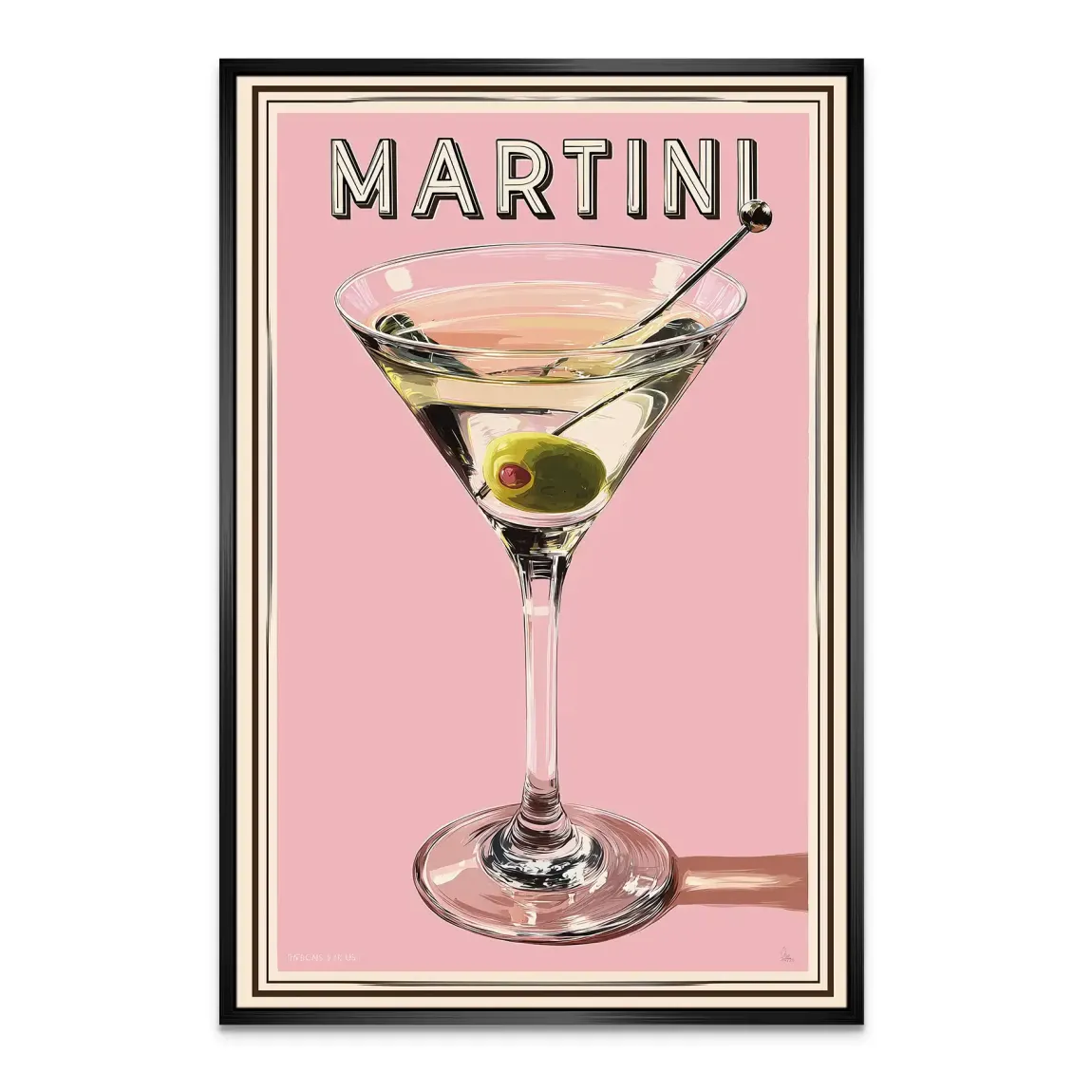 Martini Retro Art Leinwand Bild