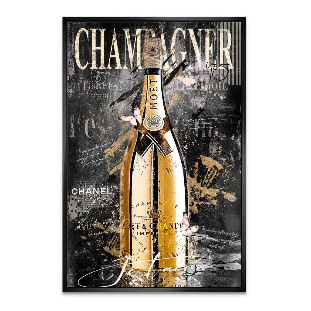 Champagner Je Taime Leinwand Bild INGALERIE