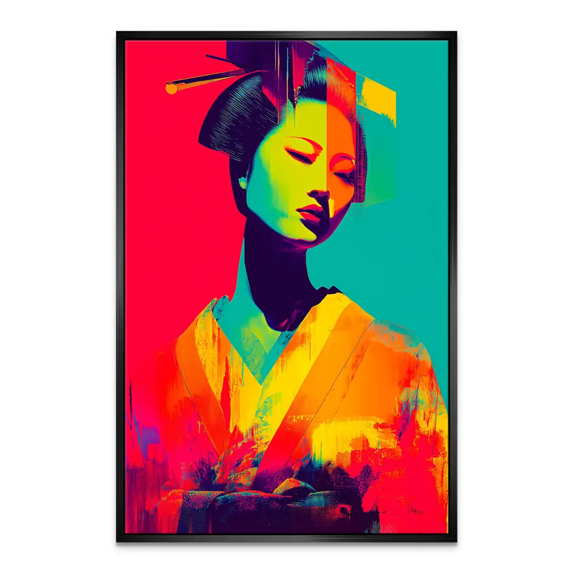 Geisha Pop Art Leinwand Bild