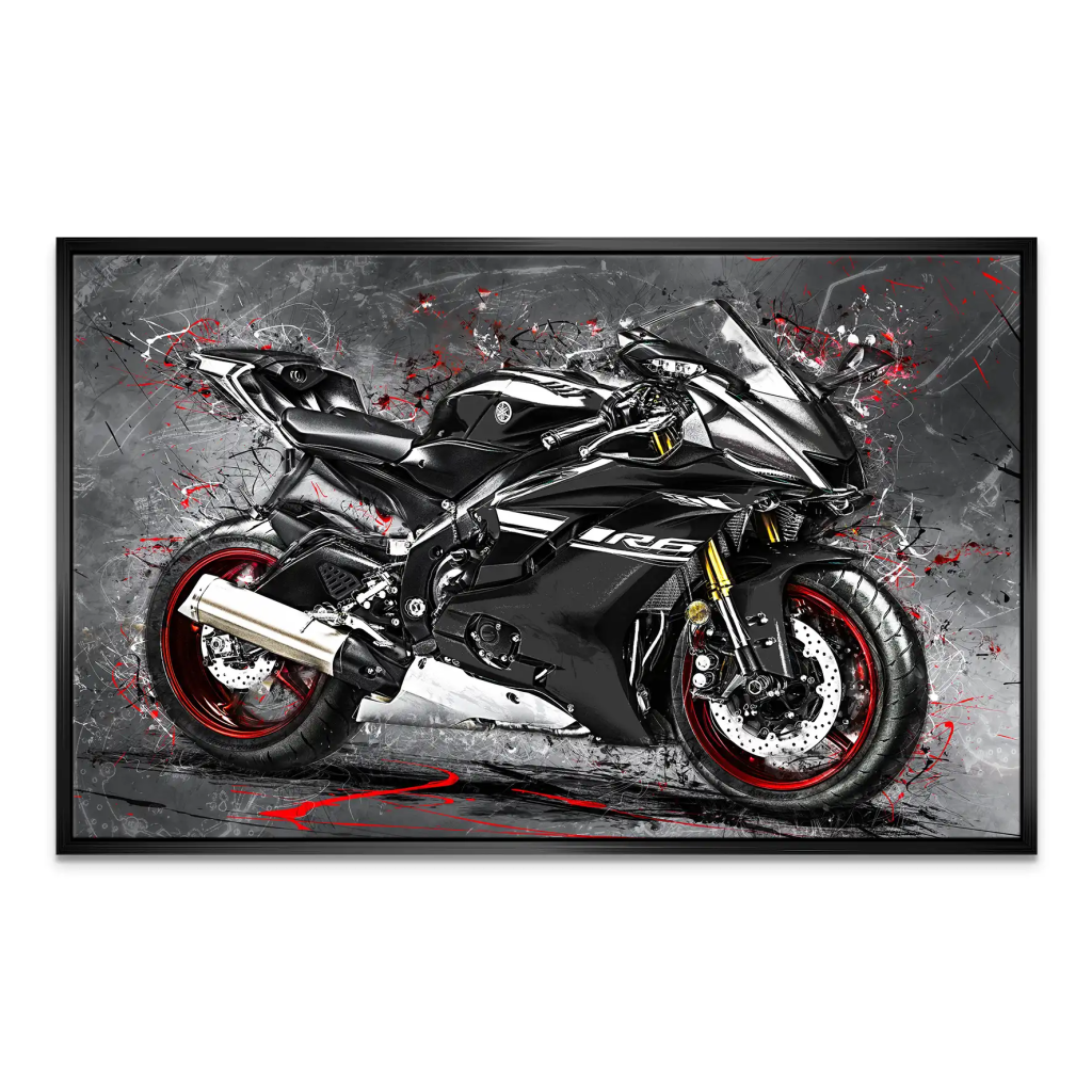 Yamaha R6 Abstrakt Black Leinwand Bild INGALERIE