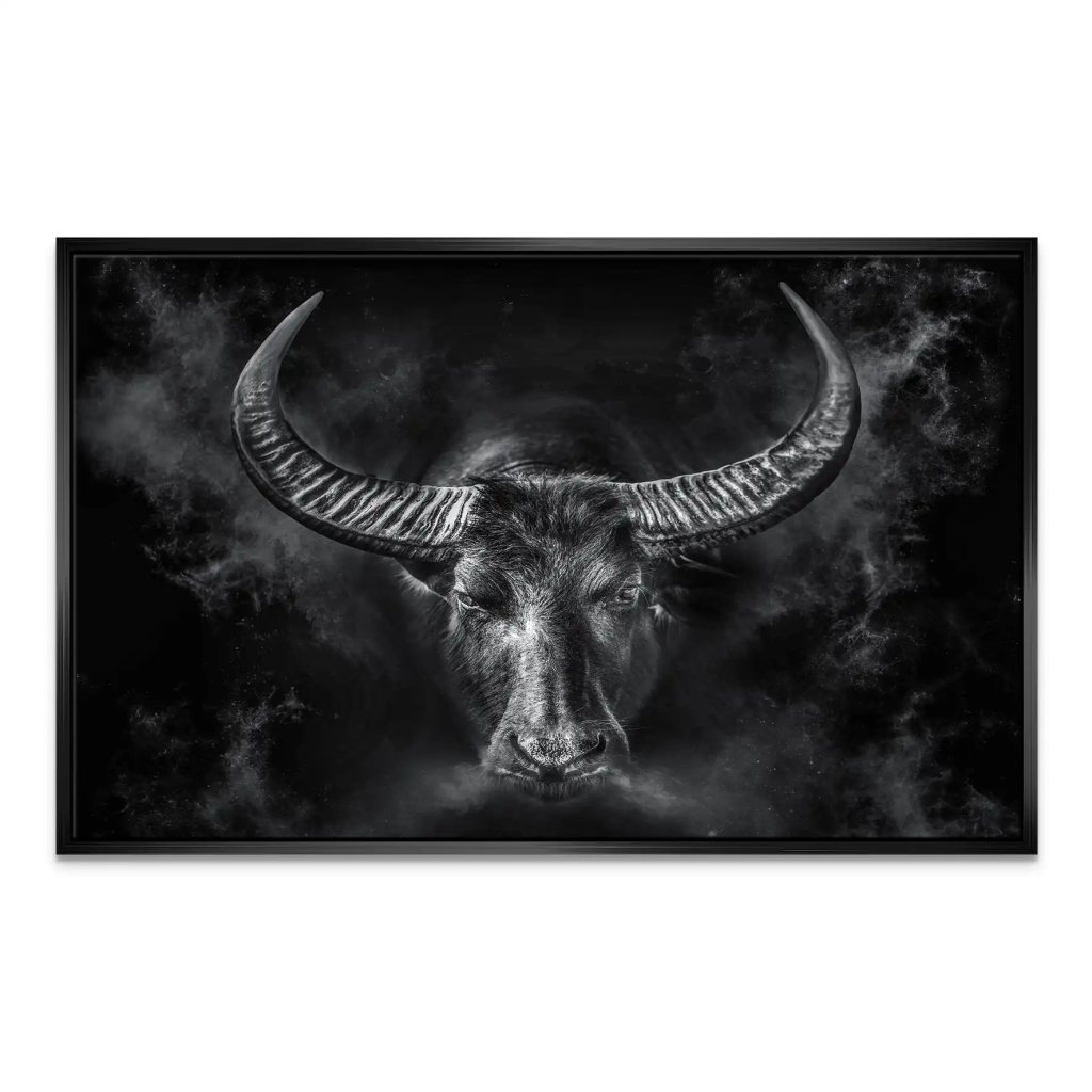 Stier Dark Style Leinwand Bild INGALERIE