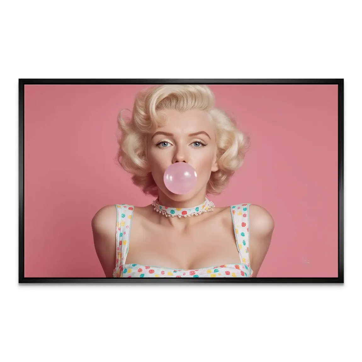 Marilyn Monroe Pink Bubble Leinwand Bild