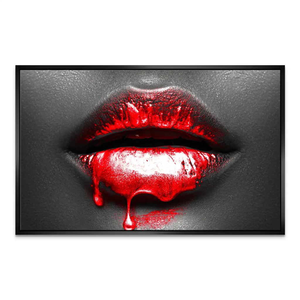 Rote Lippen Leinwand Bild INGALERIE