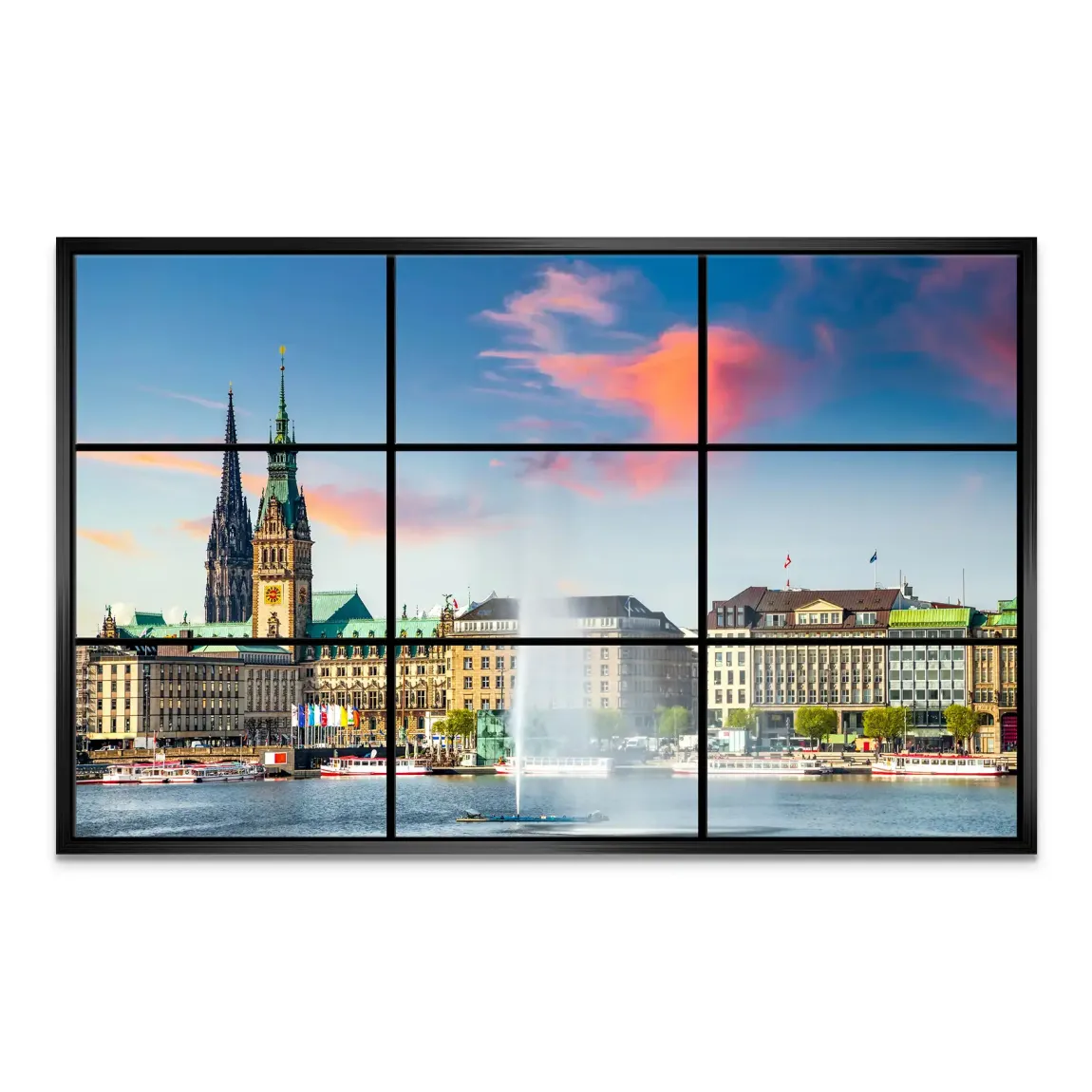 Sunset View Hamburg Leinwand Bild