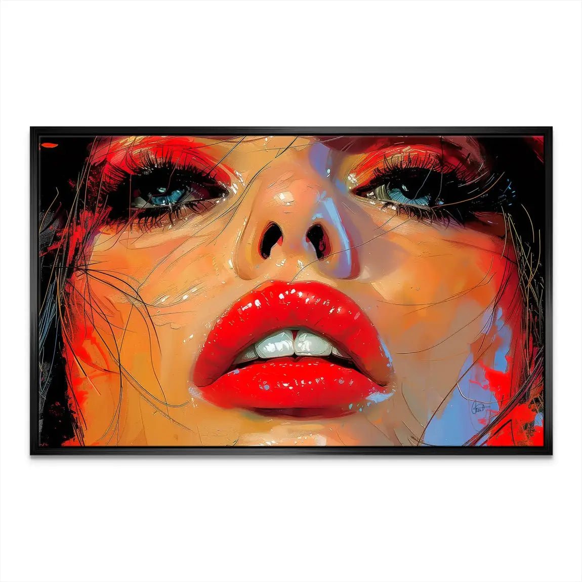 Red Lips Abstrakt Leinwand Bild INGALERIE