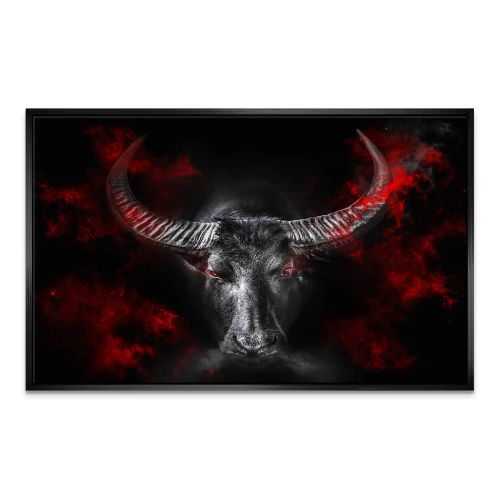 Stier Devil Style Leinwand Bild INGALERIE