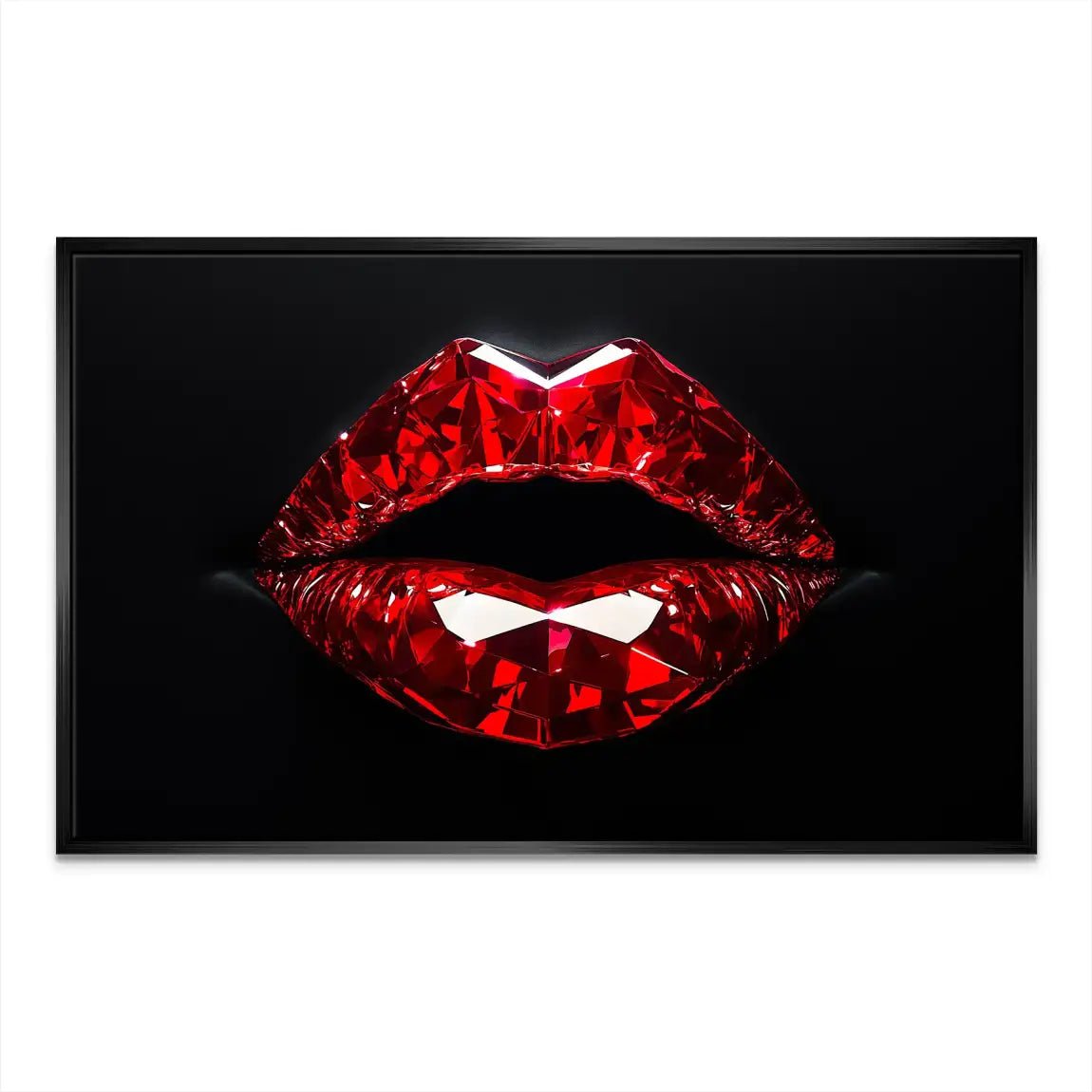 Red Glas Lips Leinwand Bild INGALERIE