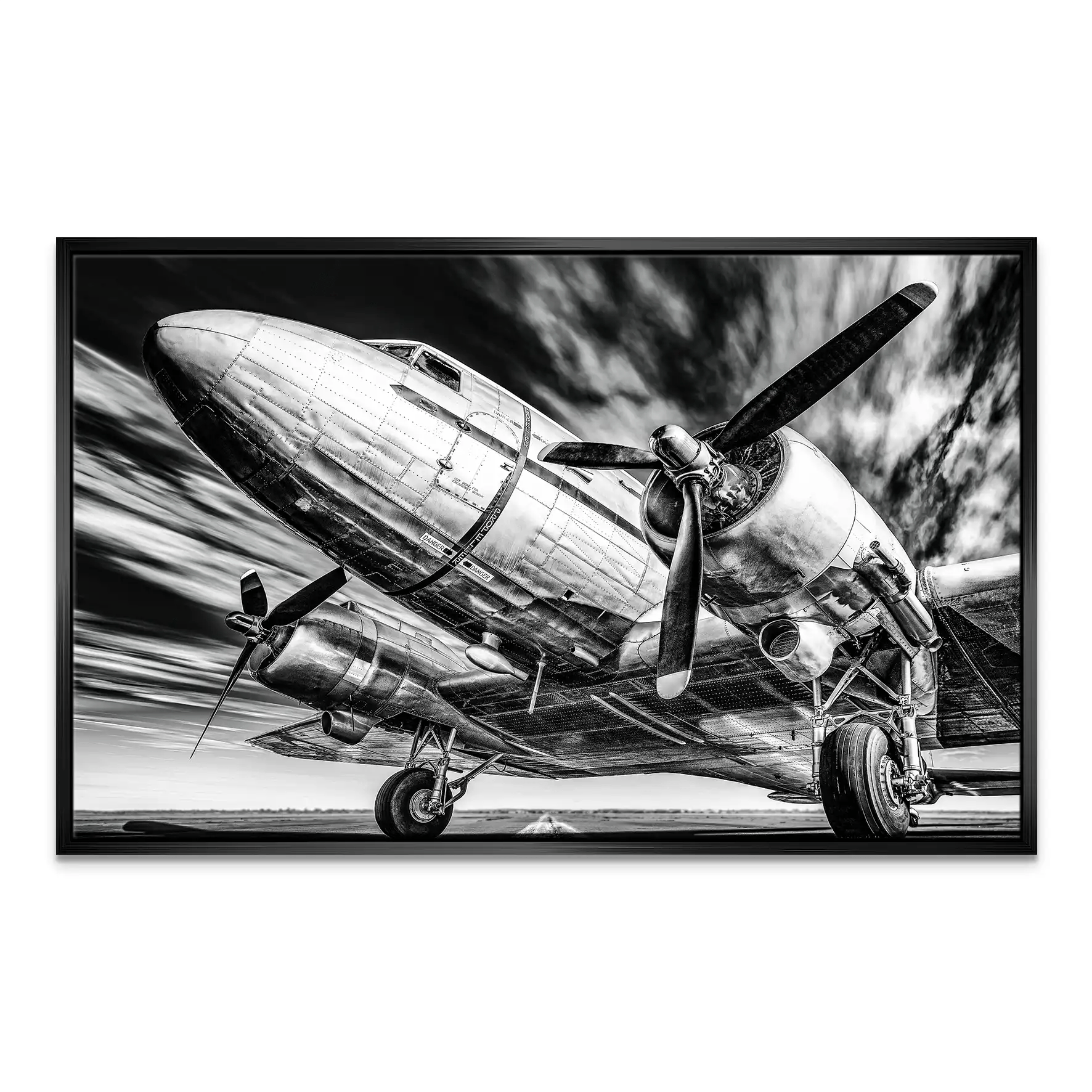 DC3 Old School Flugzeug Leinwand Bild INGALERIE